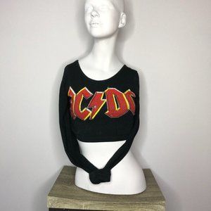 AC/DC Long Sleeve Crop Top